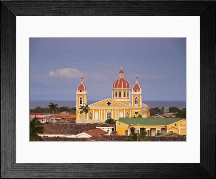Framed Print : Nicaragua, Granada, View of Cathedral de Granada from Iglesia de la Merced