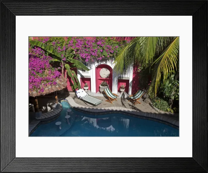 Framed Print : Nicaragua, Granada, Swimming pool at Hotel Colonial