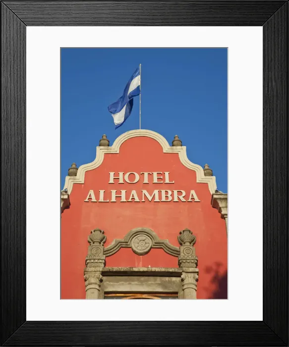Framed Print : Nicaragua, Granada, Park Colon, Park Central, Hotel Alhambra Framed Print : Nicaragua, Granada, Park Colon, Park Central, Hotel Alhambra