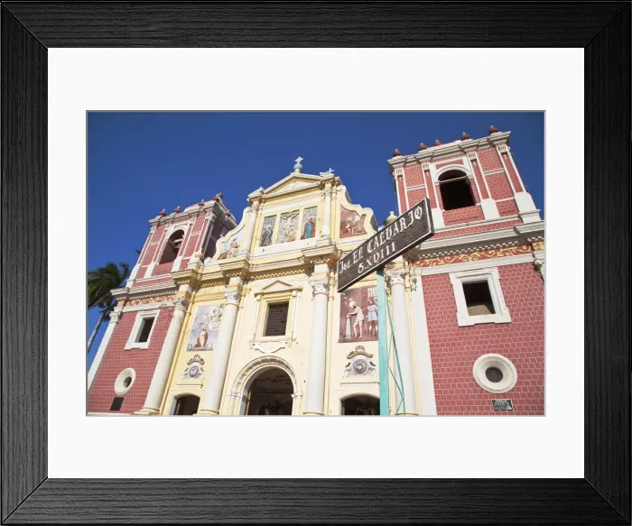 Framed Print : Nicaragua, Leon, 18th century El Calvario Church, Iglesia Dulce Nombre de Jesus El