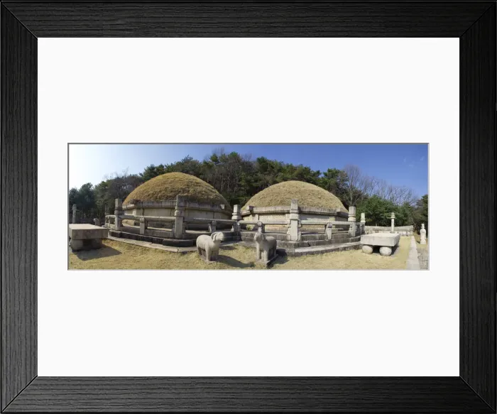 Framed Print : King Kongmins Mausoleum. Here you will see the twin tombs of Kin Kongmin Framed Print : King Kongmins Mausoleum. Here you will see the twin tombs of Kin Kongmin