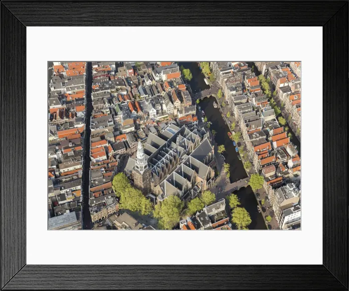 Framed Print : Aerial view of Oude Kerk (Old Church), Amsterdam, Holland Framed Print : Aerial view of Oude Kerk (Old Church), Amsterdam, Holland