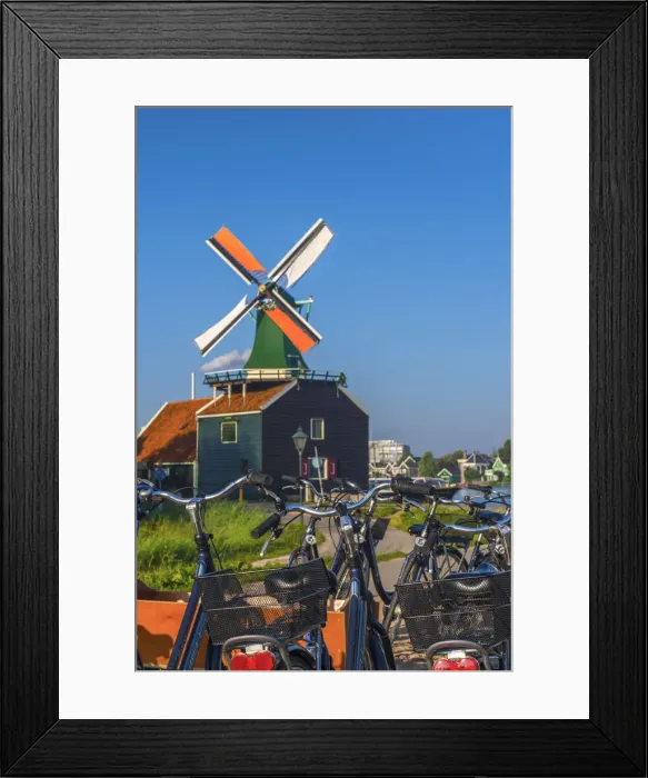 Framed Print : Netherlands, North Holland, Zaandam, Zaanse Schans, The Houseman (De Huisman) Mustardmill Framed Print : Netherlands, North Holland, Zaandam, Zaanse Schans, The Houseman (De Huisman) Mustardmill