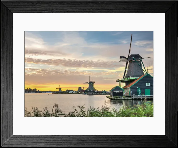 Framed Print : Netherlands, North Holland, Zaandam, Zaanse Schans, The Cat (De Kat) Dyemill