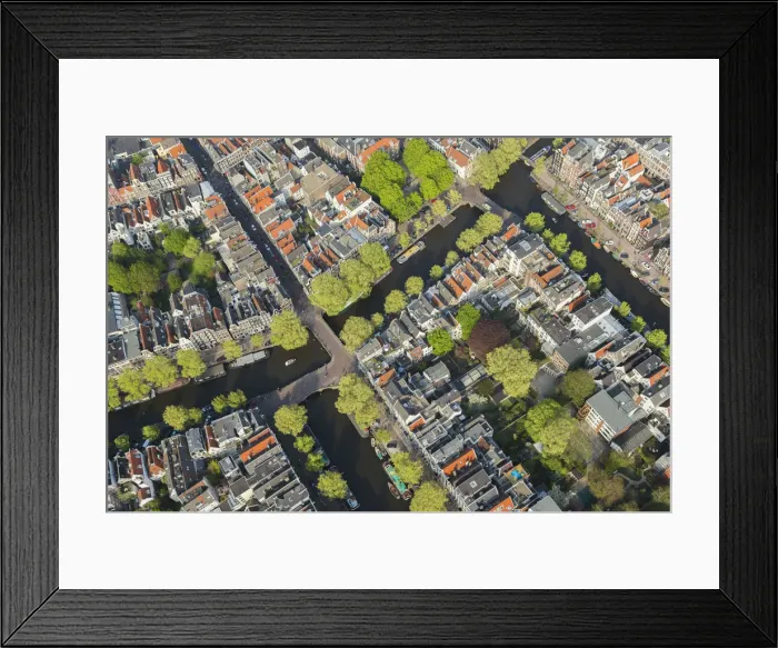 Framed Print : Aerial view of Amsterdam, Holland, Netherlands Framed Print : Aerial view of Amsterdam, Holland, Netherlands