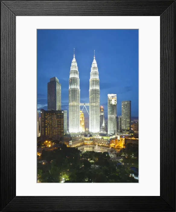 Framed Print : Petronas Towers & KLCC, Kuala Lumpur, Malaysia