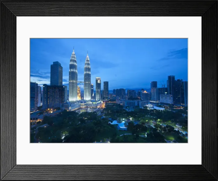 Framed Print : Petronas Towers & KLCC, Kuala Lumpur, Malaysia