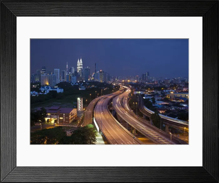 Framed Print : City skyline and Highway, Kuala Lumpur, Malaysia Framed Print : City skyline and Highway, Kuala Lumpur, Malaysia