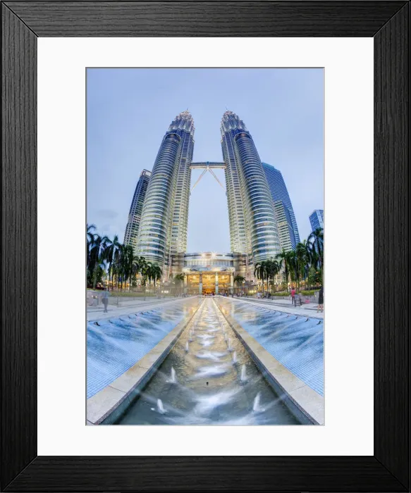 Framed Print : Low Angle View of the Petronas Twin Towers, Kuala Lumpur, Malaysia Framed Print : Low Angle View of the Petronas Twin Towers, Kuala Lumpur, Malaysia