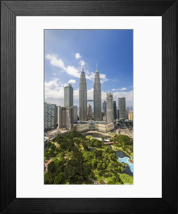 Framed Print : Petronas Towers & KLCC, Kuala Lumpur, Malaysia