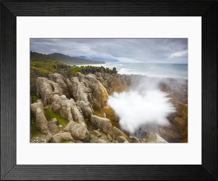 Framed Print : Blowhole, Punakaiki, West Coast, South Island, New Zealand Framed Print : Blowhole, Punakaiki, West Coast, South Island, New Zealand