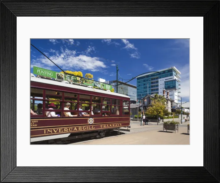 Framed Print : New Zealand, South Island, Christchurch, tram Framed Print : New Zealand, South Island, Christchurch, tram