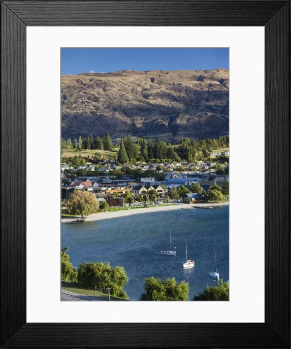 Framed Print : New Zealand, South Island, Otago, Wanaka, elevated town view Framed Print : New Zealand, South Island, Otago, Wanaka, elevated town view