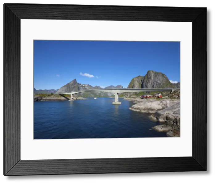 Framed Print : Coastal bridge & picturesque fishing village, Hamnoy, Moskenesoy, Lofoten Islands Framed Print : Coastal bridge & picturesque fishing village, Hamnoy, Moskenesoy, Lofoten Islands
