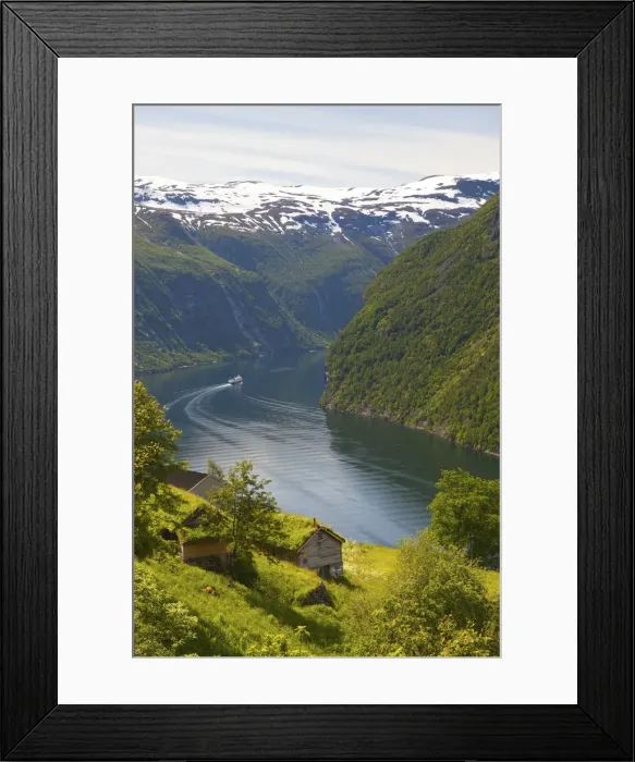Framed Print : Old abandoned farm & the Seven Sisters waterfall, Geiranger Fjord, Geiranger Framed Print : Old abandoned farm & the Seven Sisters waterfall, Geiranger Fjord, Geiranger