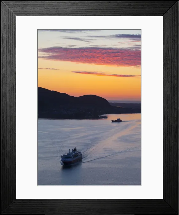 Framed Print : Sunset over Giske Island & the MS Trollfjord, Sunnmore, More og Romsdal, Norway Framed Print : Sunset over Giske Island & the MS Trollfjord, Sunnmore, More og Romsdal, Norway