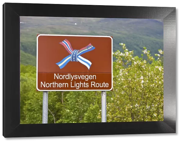 Northern Lights Route Sign, Nordland, Norway