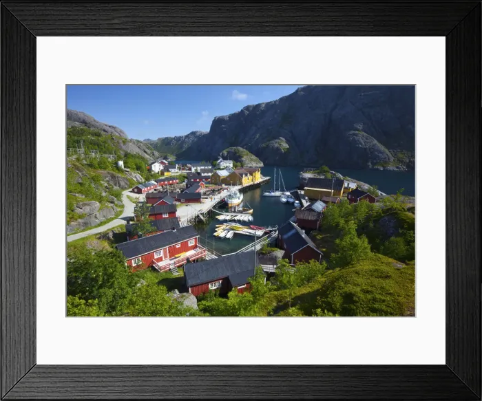 Framed Print : The idyllic fishing village of Nusfjord, Flakstadoy, Lofoten Islands, Nordland, Norway Framed Print : The idyllic fishing village of Nusfjord, Flakstadoy, Lofoten Islands, Nordland, Norway