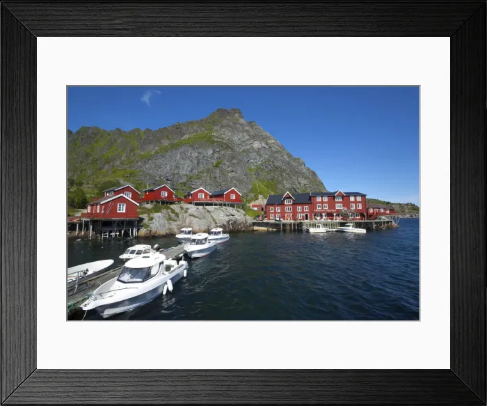 Framed Print : Traditional fishing huts (rorbuer) in the picturesque fishing village of A, A, Moskenesoy Framed Print : Traditional fishing huts (rorbuer) in the picturesque fishing village of A, A, Moskenesoy