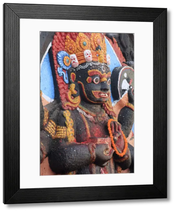 Framed Print : Nepal, Kathmandu, Durbar Square (UNESCO Site), Kala Bhairab Statue (Shiva the Destroyer)