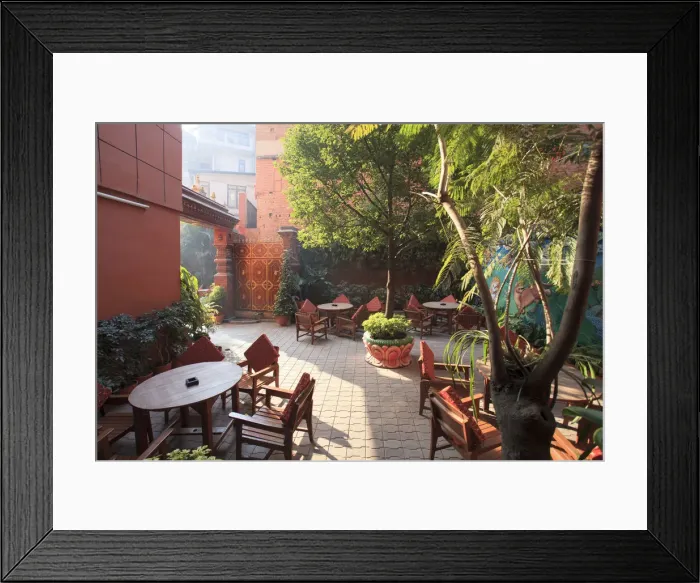 Framed Print : Nepal, Kathmandu, Trational Hotel in Thamel Tourist District Framed Print : Nepal, Kathmandu, Trational Hotel in Thamel Tourist District
