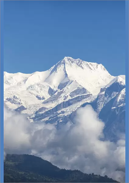 Nepal, Pokara, View of Himalayas