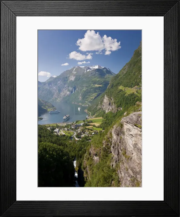 Framed Print : Cruise ships, Geirangerfjord, Western fjords, Norway Framed Print : Cruise ships, Geirangerfjord, Western fjords, Norway