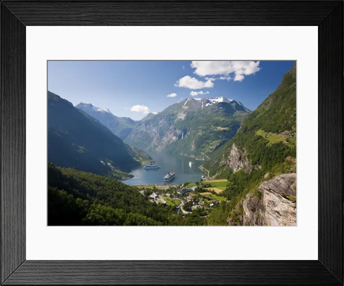 Framed Print : Cruise ships, Geirangerfjord, Western fjords, Norway Framed Print : Cruise ships, Geirangerfjord, Western fjords, Norway