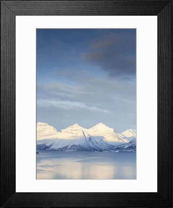 Framed Print : Balsfjorden in winter, Tromso, Troms region, Norway Framed Print : Balsfjorden in winter, Tromso, Troms region, Norway