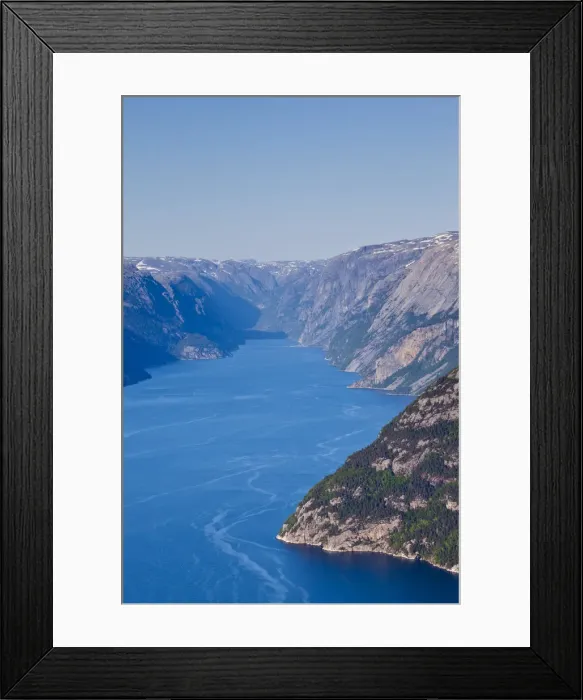 Framed Print : Light Fjord seen from the Pulpit Rock, Norway Framed Print : Light Fjord seen from the Pulpit Rock, Norway