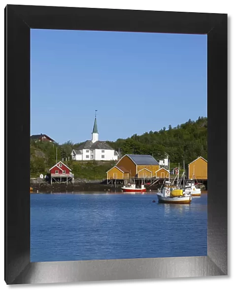 Picturesque harbour, Moskenes, Moskenesoy, Lofoten, Nordland, Norway