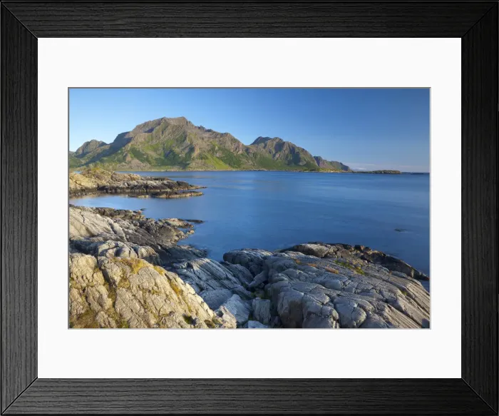 Framed Print : Dramatic coastal landscape near Malnes, Vesteralen, Nordland, Norway Framed Print : Dramatic coastal landscape near Malnes, Vesteralen, Nordland, Norway