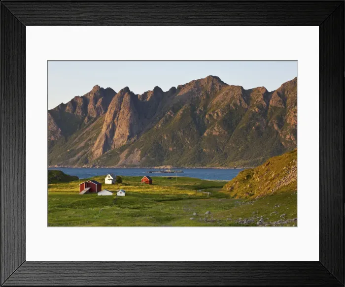 Framed Print : Dramatic coastal landscape near Hovden, Vesteralen District, Nordland, Norway Framed Print : Dramatic coastal landscape near Hovden, Vesteralen District, Nordland, Norway