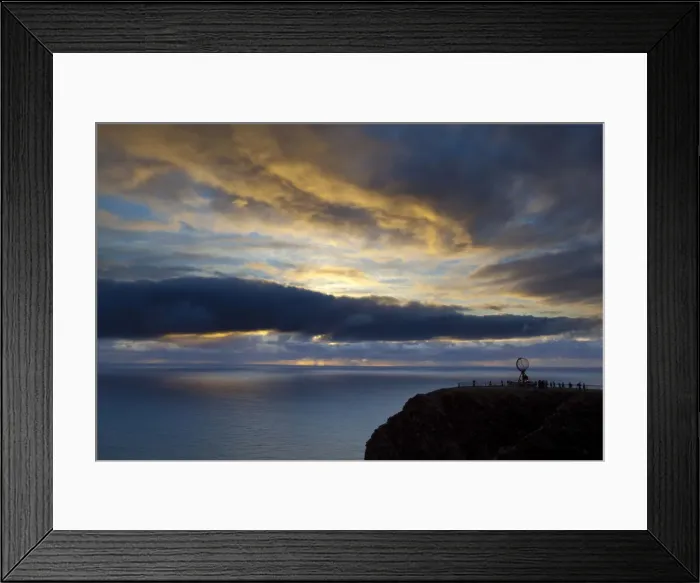 Framed Print : The Midnight Sun breaks through the clouds at Nordkapp, Finnmark, Norway Framed Print : The Midnight Sun breaks through the clouds at Nordkapp, Finnmark, Norway