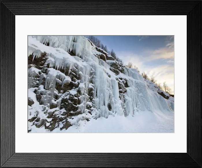 Framed Print : Frozen waterfall, Troms region, Norway Framed Print : Frozen waterfall, Troms region, Norway