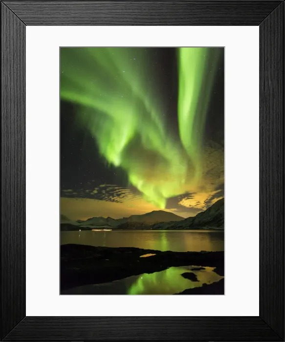 Framed Print : Aurora Borealis, Northern Lights, Troms region, Norway Framed Print : Aurora Borealis, Northern Lights, Troms region, Norway