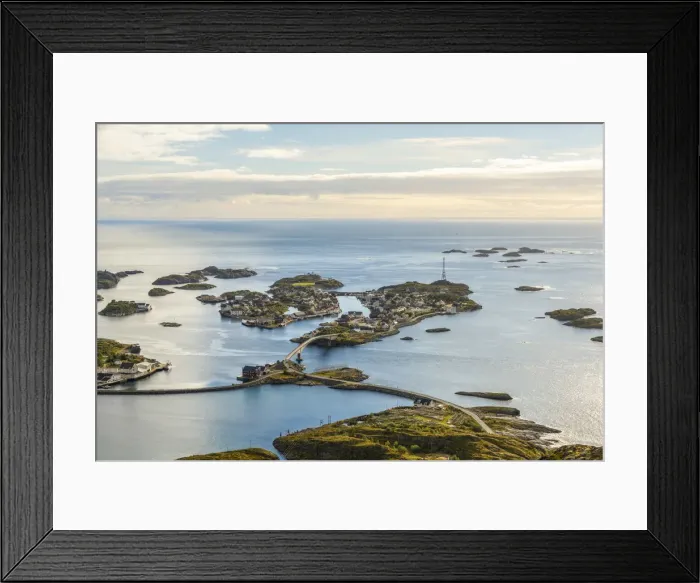 Framed Print : View over Henningsvaer & Islands, Austvagoy, Nordland, Norway Framed Print : View over Henningsvaer & Islands, Austvagoy, Nordland, Norway