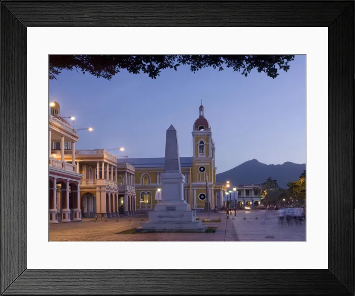 Framed Print : Nicaragua, Granada, Cathedral of Granada, Independence Plaza, Mombacho Volcano, Spanish Framed Print : Nicaragua, Granada, Cathedral of Granada, Independence Plaza, Mombacho Volcano, Spanish