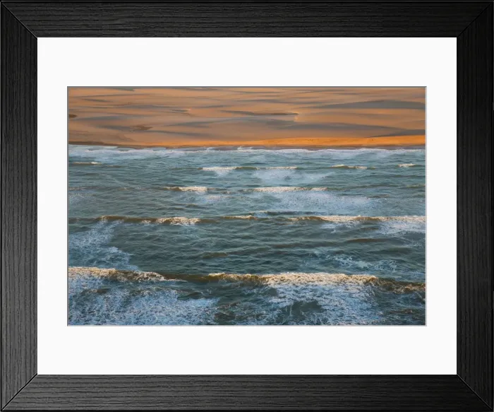Framed Print : Sea & desert, Namib Desert, Namibia, aerial view Framed Print : Sea & desert, Namib Desert, Namibia, aerial view