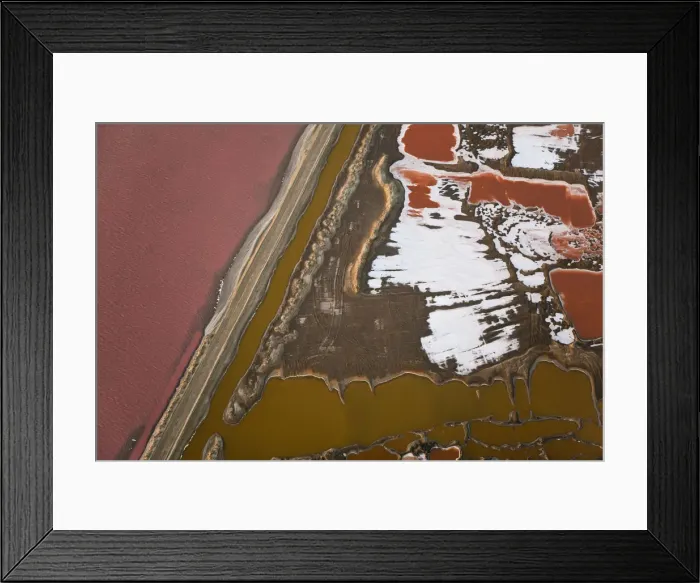 Framed Print : Salt works, aerial view, Namib Desert, Namibia Framed Print : Salt works, aerial view, Namib Desert, Namibia