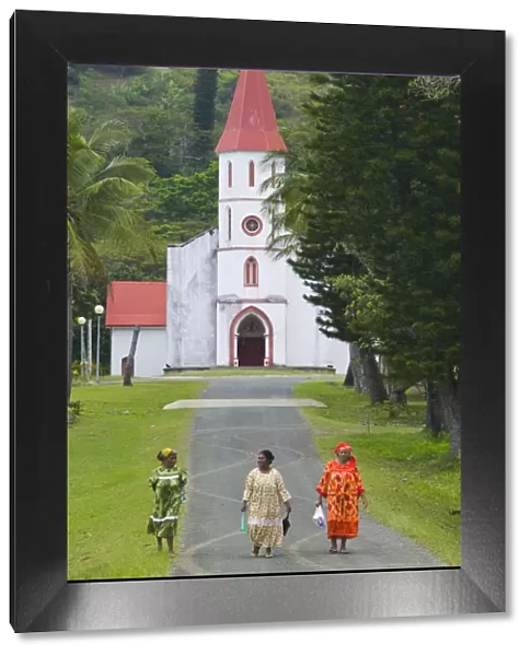 New Caledonia, Northern Grande Terre Island, POINDIMIE, Tie Mission church with