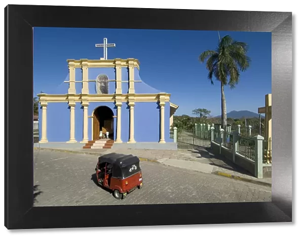 Nicaragua, San Juan de Oriente, Pueblo Blanco, Church, Mombacho Volcano, Three Wheeled