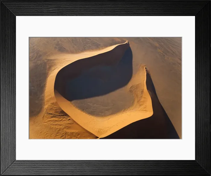 Framed Print : Aerial view over sand dunes, Namib Desert, Namibia Framed Print : Aerial view over sand dunes, Namib Desert, Namibia