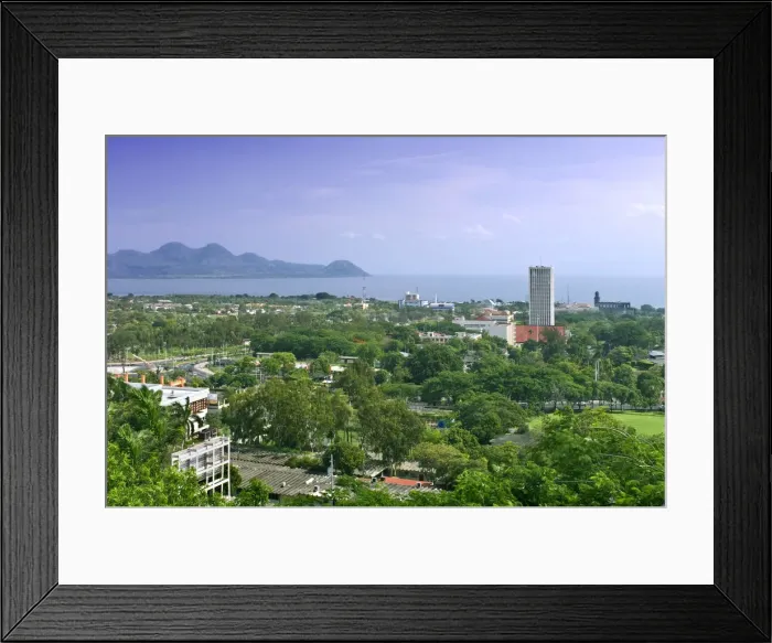 Framed Print : Managua Lake and the city of Managua, Nicaragua Framed Print : Managua Lake and the city of Managua, Nicaragua