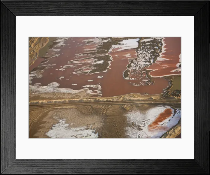Framed Print : Salt works, Aerial view, Namibia Framed Print : Salt works, Aerial view, Namibia