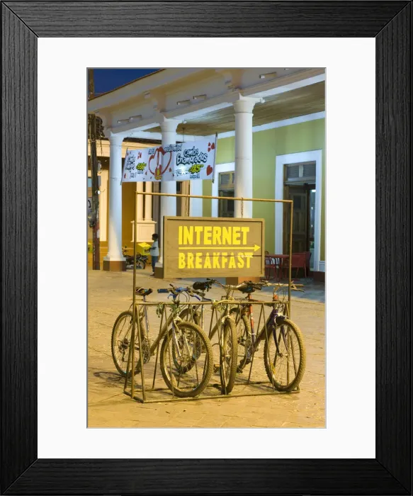 Framed Print : Nicaragua, Granada, Independence Plaza, Internet Cafe, Bicycles Framed Print : Nicaragua, Granada, Independence Plaza, Internet Cafe, Bicycles