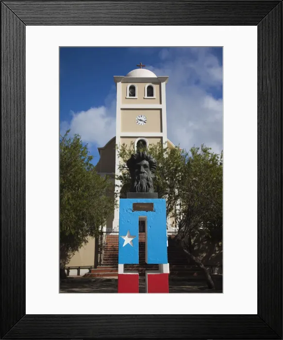 Framed Print : Puerto Rico, North Coast, Karst Country, Lares, town church and Puerto Rican monument Framed Print : Puerto Rico, North Coast, Karst Country, Lares, town church and Puerto Rican monument