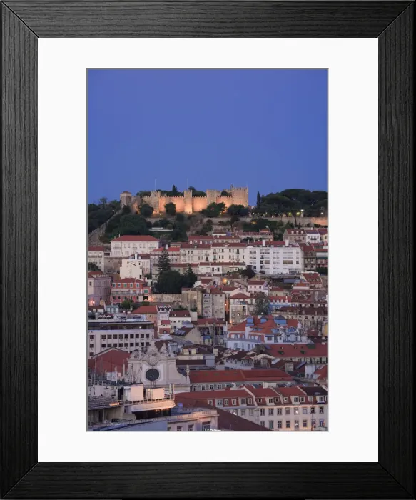 Framed Print : Baixa distric and Castelo de Sao Jorge, Lisbon, Portugal Framed Print : Baixa distric and Castelo de Sao Jorge, Lisbon, Portugal