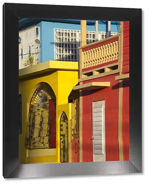 Puerto Rico, South Coast, Yauco, colorful buildings
