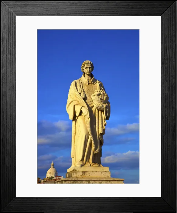 Framed Print : Statue of St. Vincent, Luzia Square, Lisbon, Portugal Framed Print : Statue of St. Vincent, Luzia Square, Lisbon, Portugal